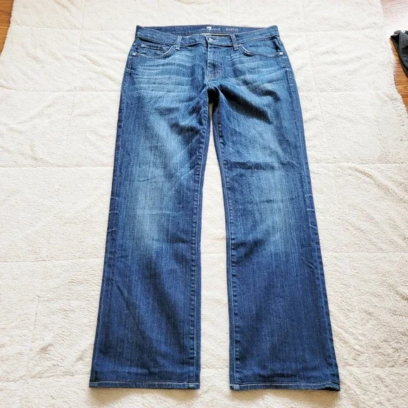 7famk Austyn 33x30 Relaxed Straight Leg Jeans - Picture 2 of 5
